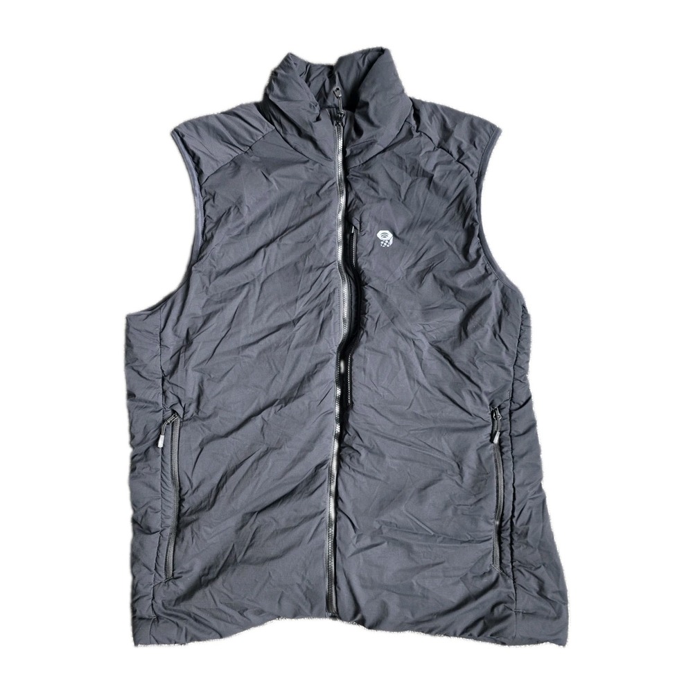 Mountain Hardwear Insulated Vest Men's Black Full Zip Stretch Outdoor Hiking L